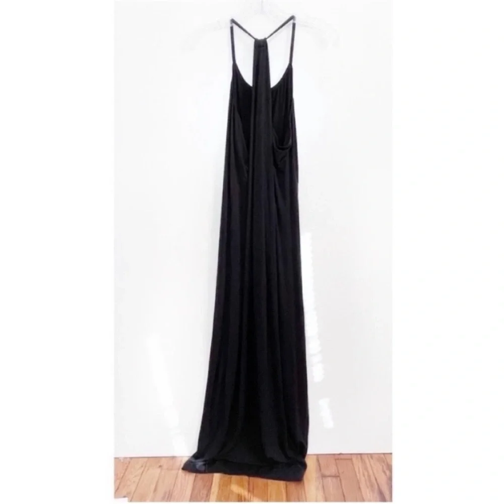 Fabletics Neema maxi dress black jersey T back draped - Picture 7 of 8